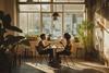Sunlit Café Conversation (1)