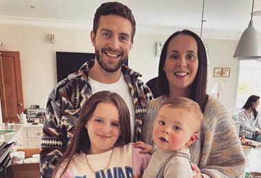Sam Naughton + husband Ben + daughter Ruby + son Alby