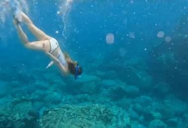 Lucy snorkeling