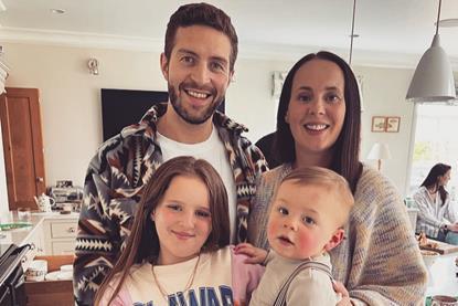 Sam Naughton + husband Ben + daughter Ruby + son Alby