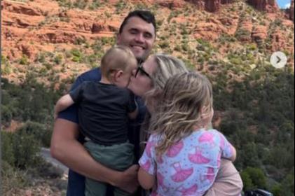 Charlie and Erica Kirk and their children