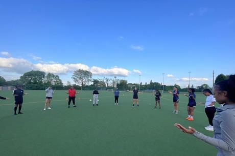 women football praying