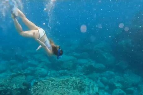Lucy snorkeling