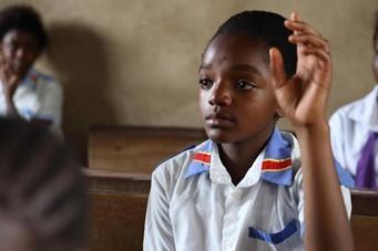 Blessing, 12, attends school in Beni, DRC. ©World Vision