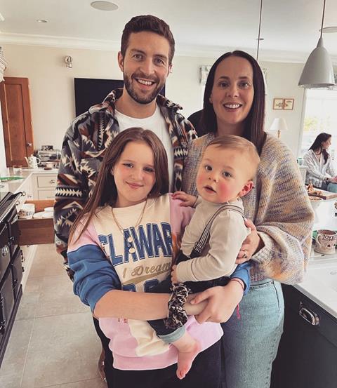 Sam Naughton + husband Ben + daughter Ruby + son Alby