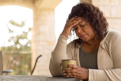 woman looking sad