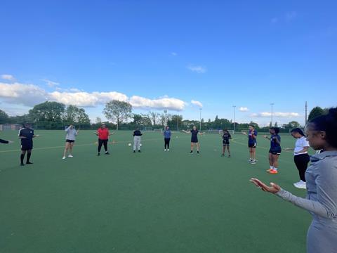 women football praying