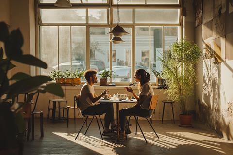 Sunlit Café Conversation (1)